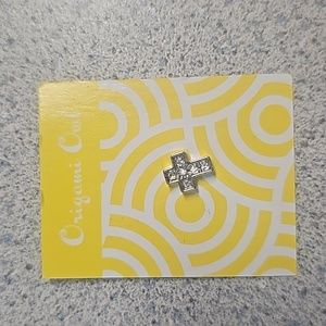 Origami Owl Crystal Silver Cross Charm